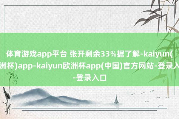 体育游戏app平台 张开剩余33%据了解-kaiyun(欧洲杯)app-kaiyun欧洲杯app(中国)官方网站-登录入口